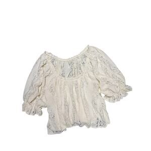 Free People Top Size XL White Lace